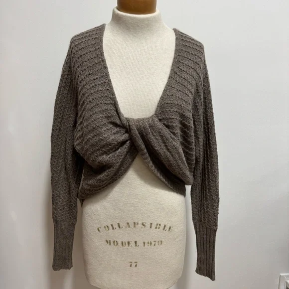 Vintage Moda International Reversible Sweater Women Medium Twist Button Wool Moh - Picture 2 of 13